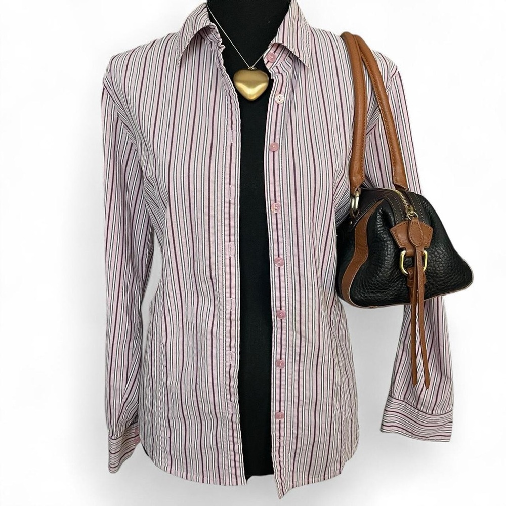 Vintage 90s Striped Button-Down Shirt